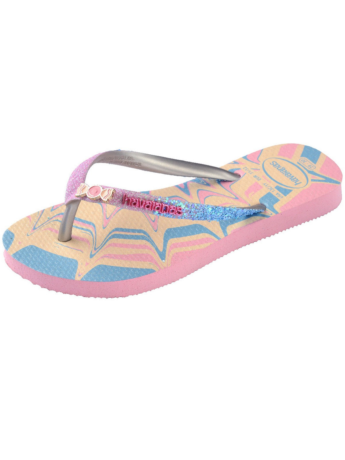 HAVAIANAS Infradito Bambine e ragazze Hav. Kids slim glitter trendy 4146976.9321 Rosa gioboutiqueweb