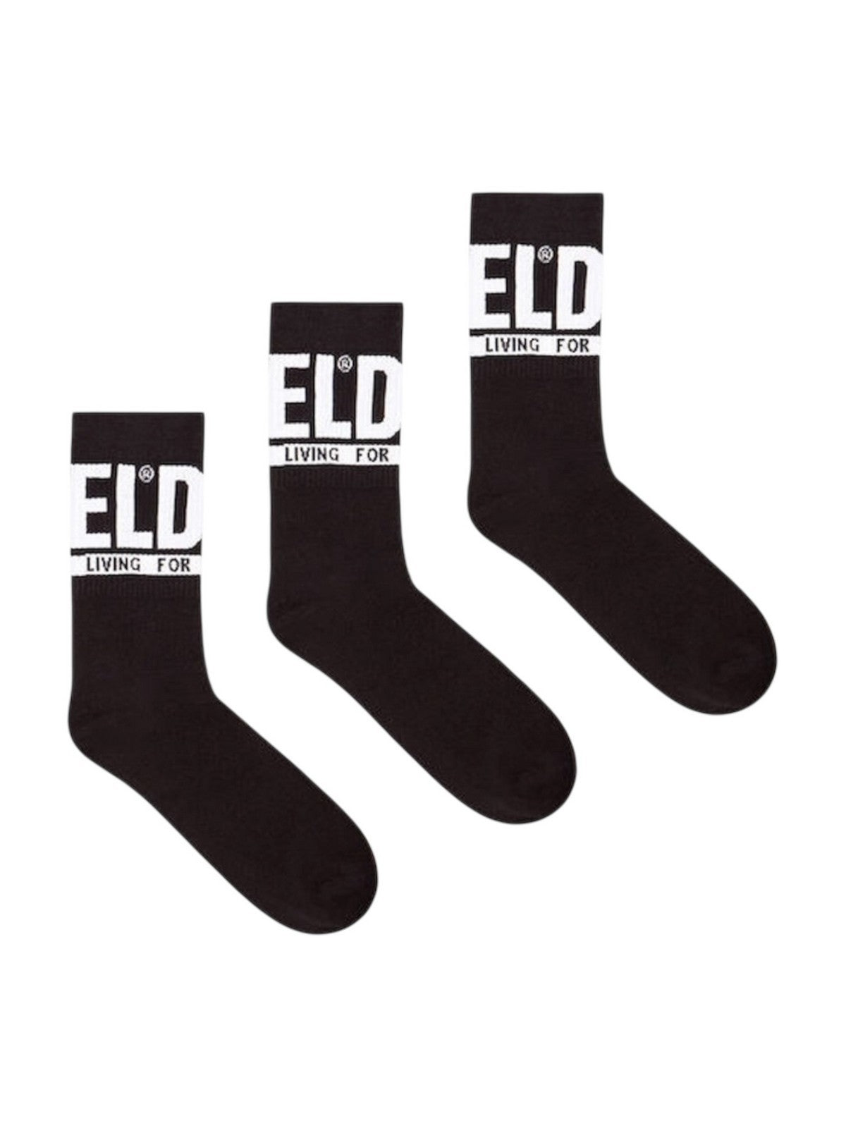 DIESEL Men's Socks SKM-RAY-THREEPACK SOCK 00SAYJ 2QATV E4101 001 - BLACK