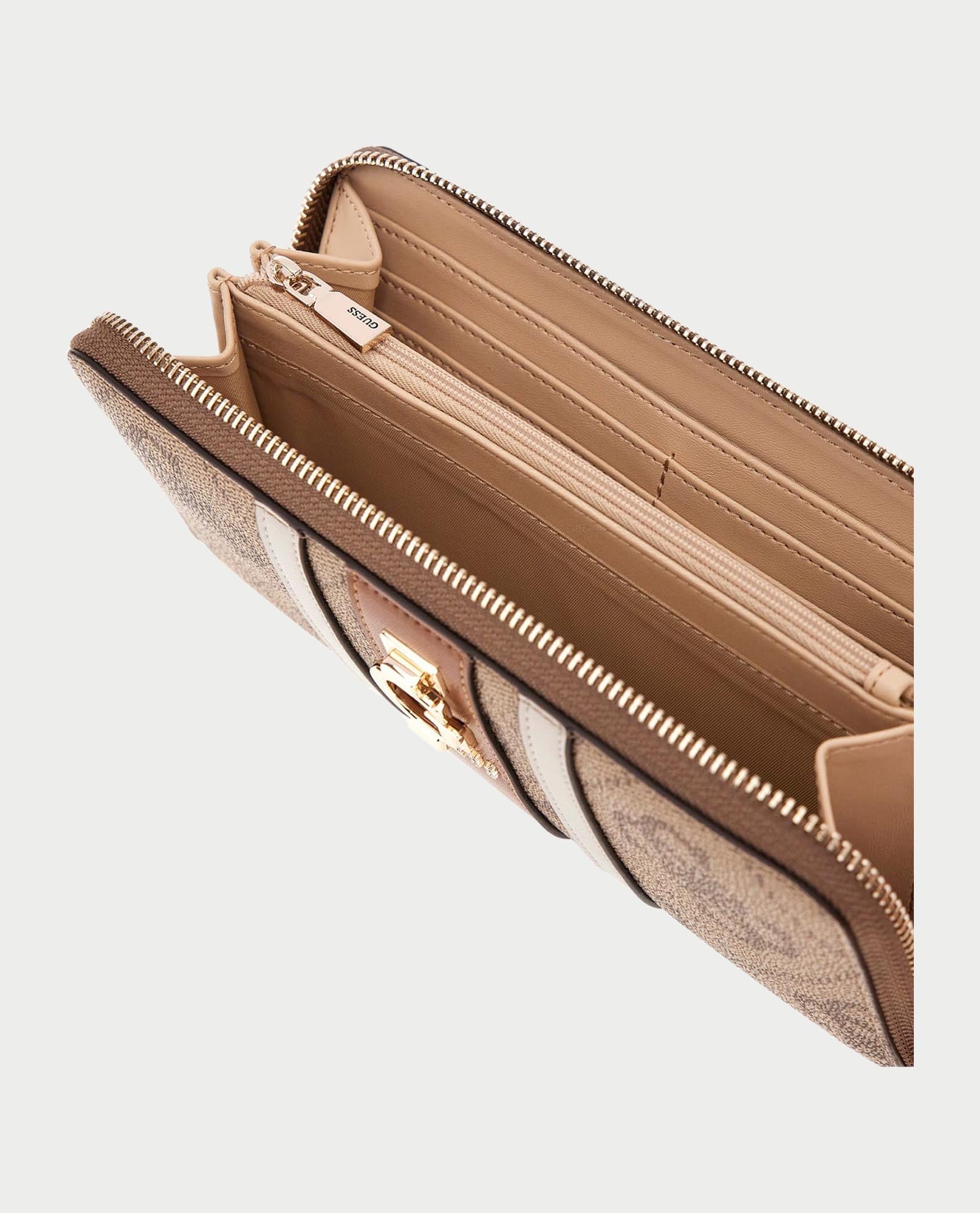 GUESS Portafoglio Donna ERENIA SLG LARGE ZIP AROUND SWSO78 38146 LTL LATTE LOGO