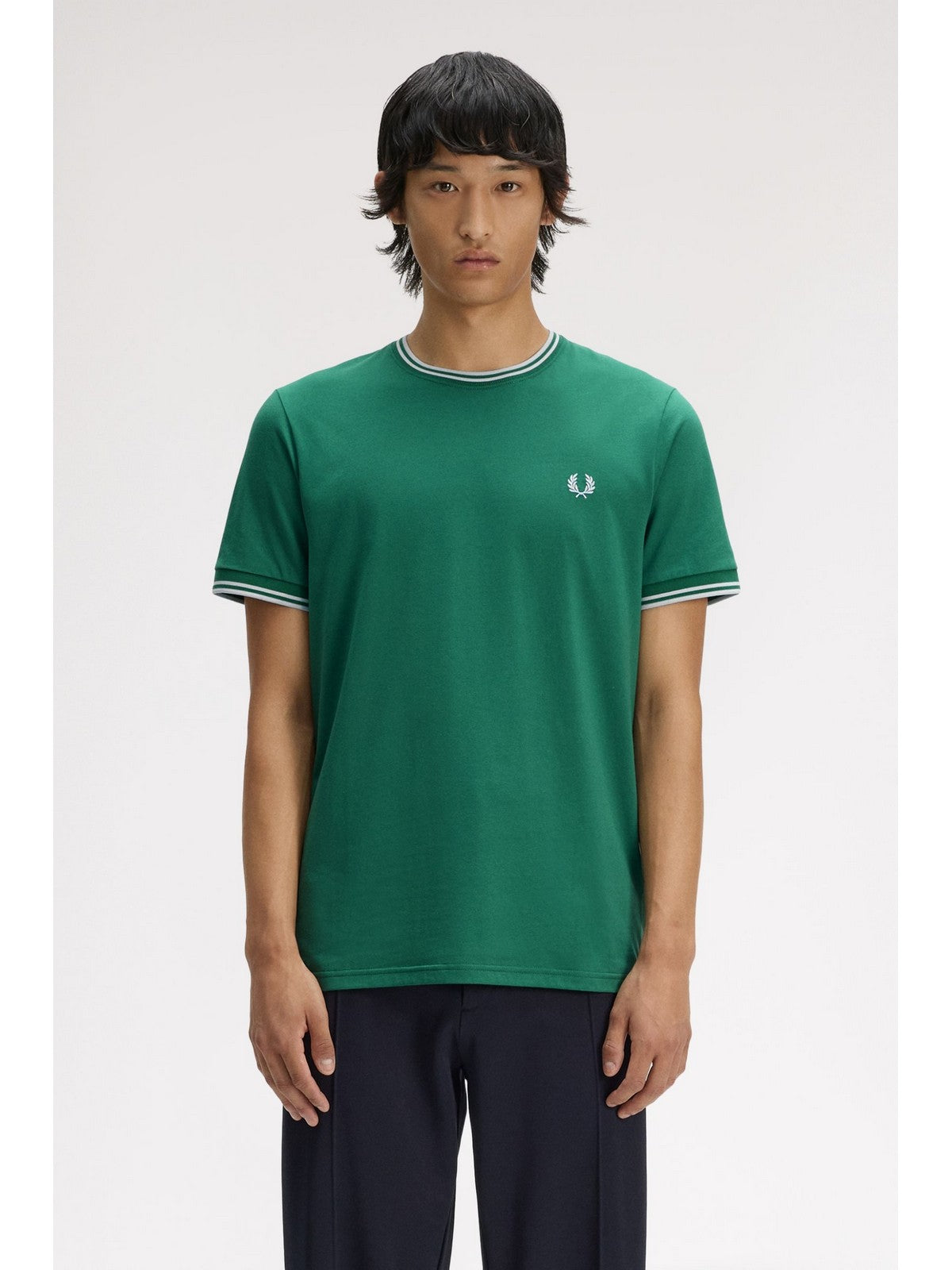 FRED PERRY T-shirt Uomo  FP-M1588V 81B SPTGRN/LTIC/LTIC