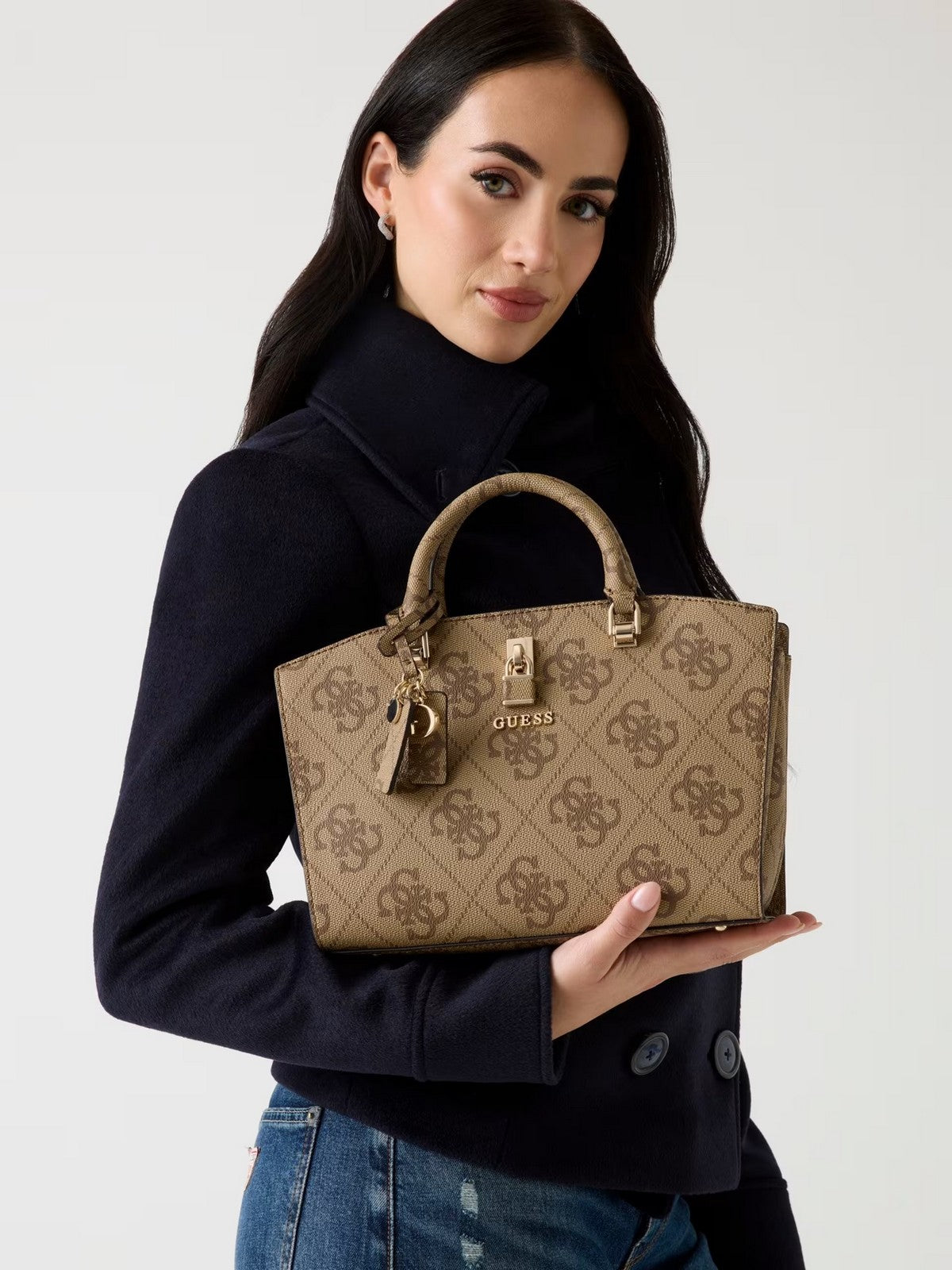 GUESS Borsa Donna QUEENSLAND LUXURY SATCHEL HWOS96 55060 LTL LATTE LOGO