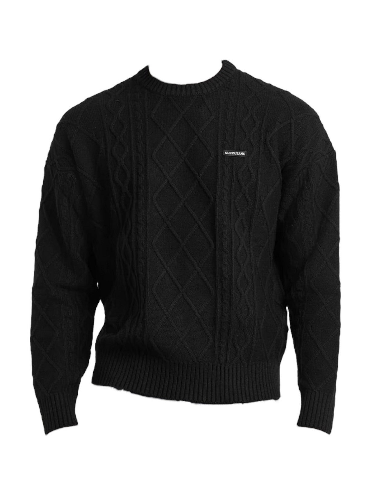 GUESS Maglione Uomo GJ LS CN CABLE SWTR M5BR04 Z0561 JBLK Jet Black A996