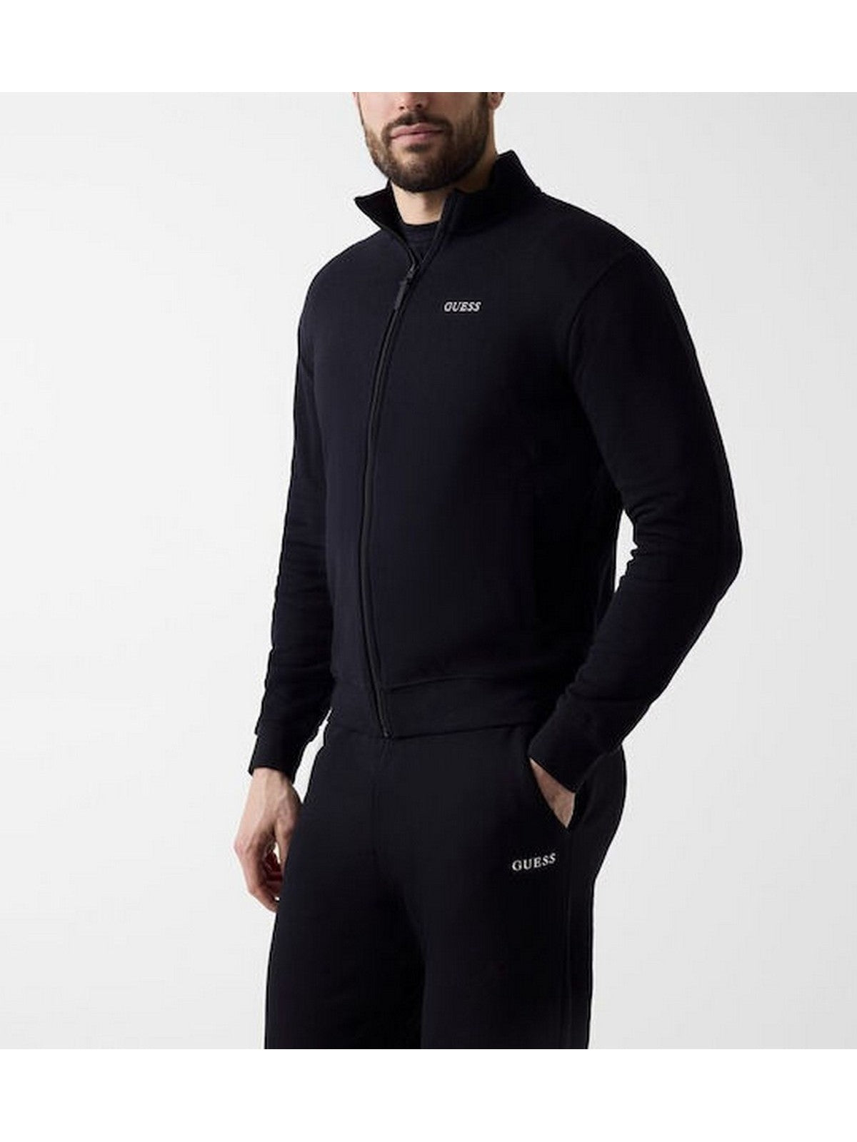 GUESS SPORT Felpa Uomo MARZIO FULL ZIP SWEATSHIRT Z6RQ16 KAIJ1 JBLK Jet Black A996