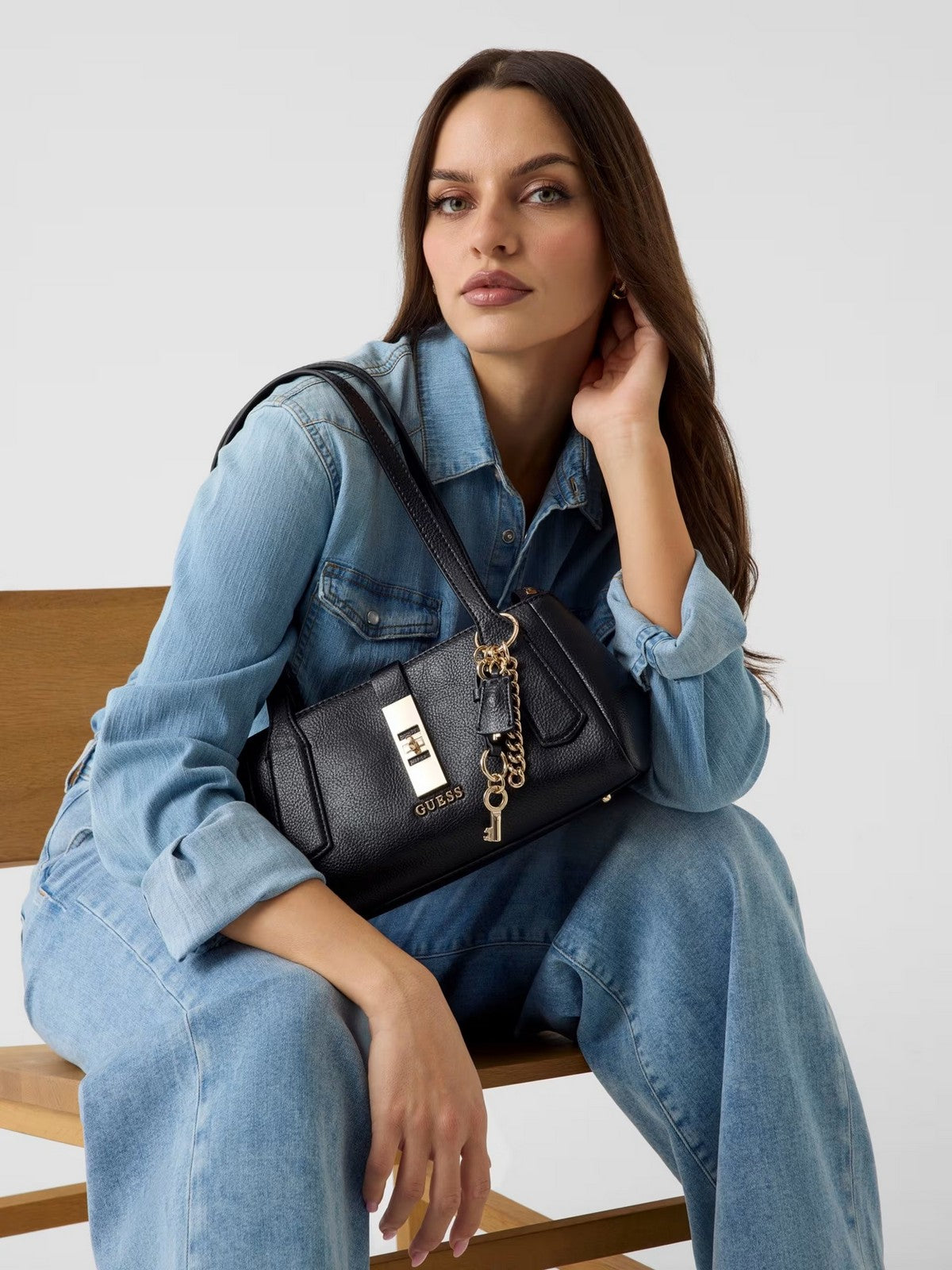 GUESS Borsa Donna BROOKE SHOULDER SATCHEL HWBG98 97080 BLA BLACK