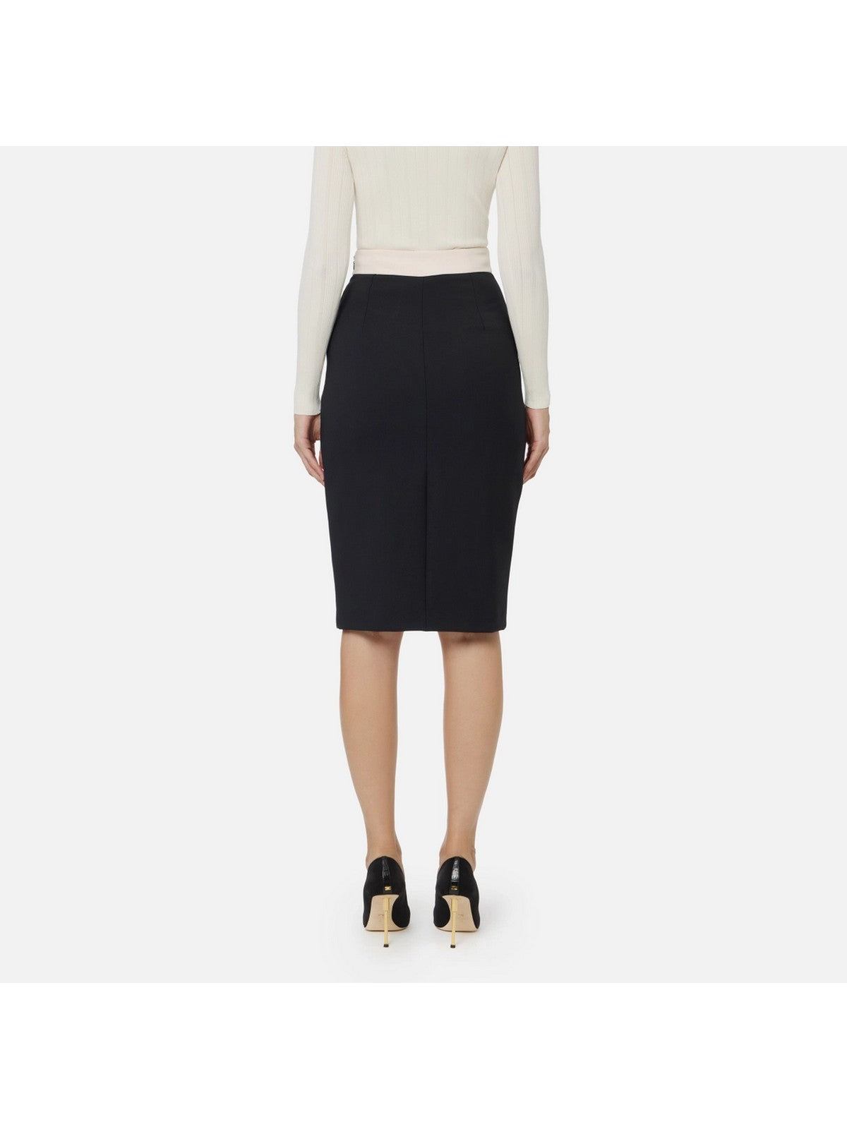 ELISABETTA FRANCHI Gonna Donna  GOT0156E2 EF3 NERO/MILK gioboutiqueweb