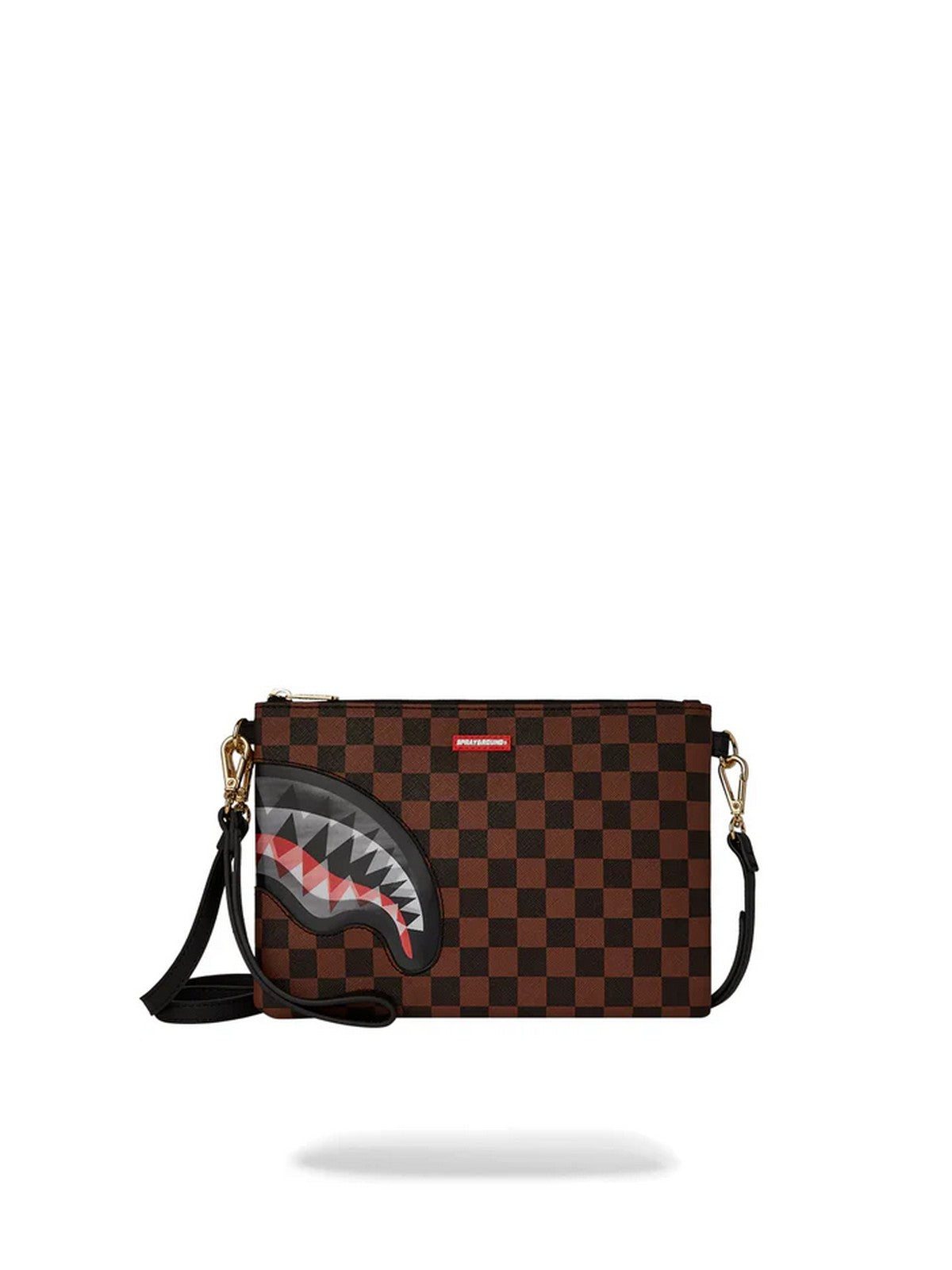 SPRAYGROUND Pochette pour homme SIP LENTICULAR CHOMP CROSS CLUTCH STRAP 910B6524NSZ Marron