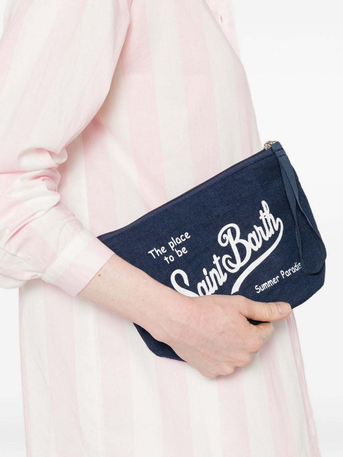 MC2 SAINT BARTH Pochette Donna  ALINE LINEN 00119L LINEN 61 BLUE NAVY