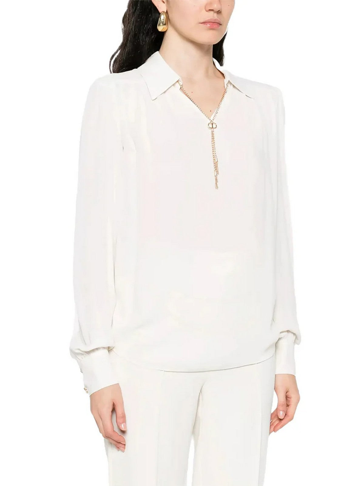 TWINSET Blusa Donna CREPE DE CHINE WITH METAL DETAILS 252TP2291 00381 GIGLIO