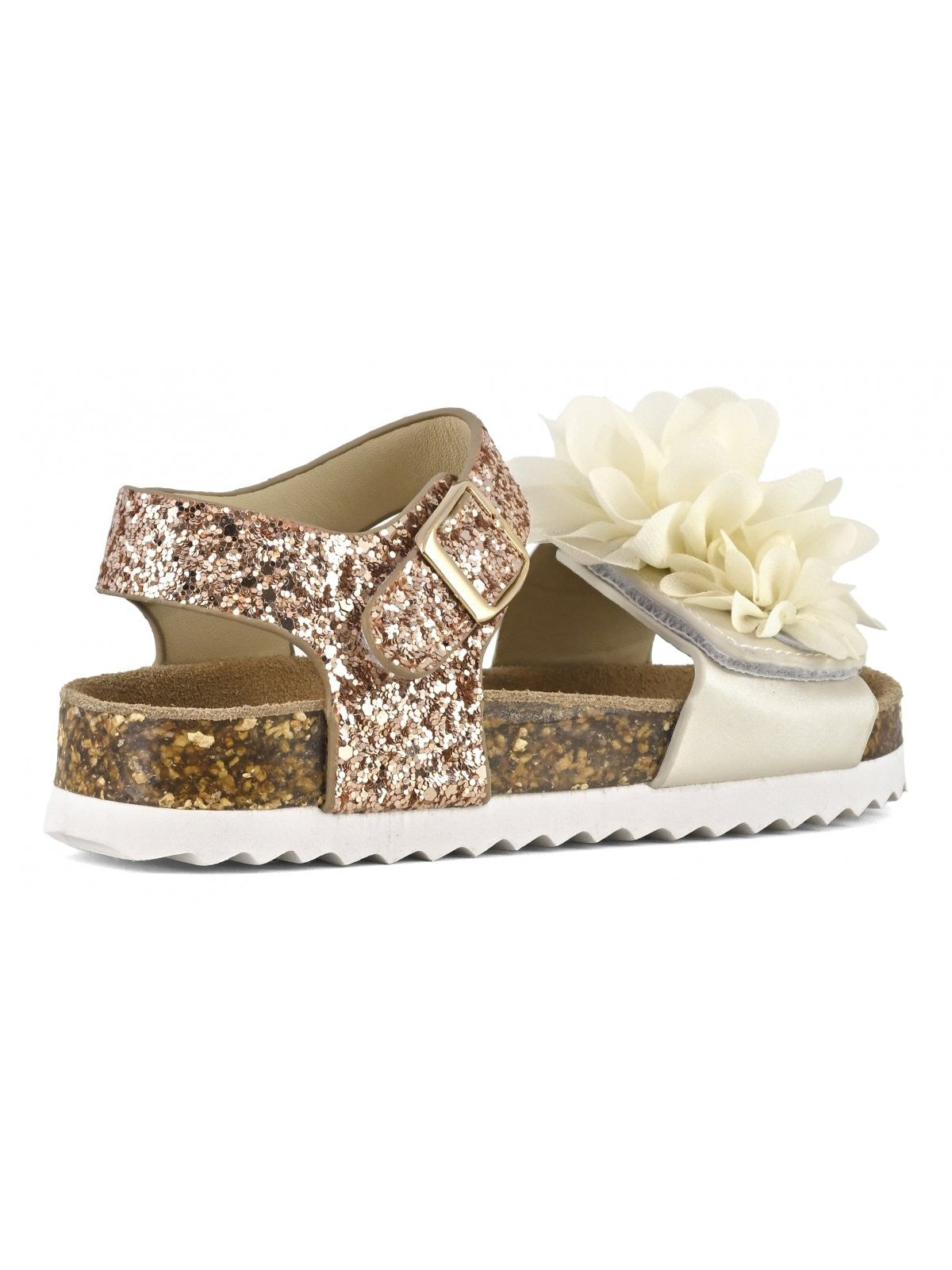 Farben der kalifornischen Sandalenmädchen und Mädchen Sandale mit Blumen HC.2406 Nat Beige