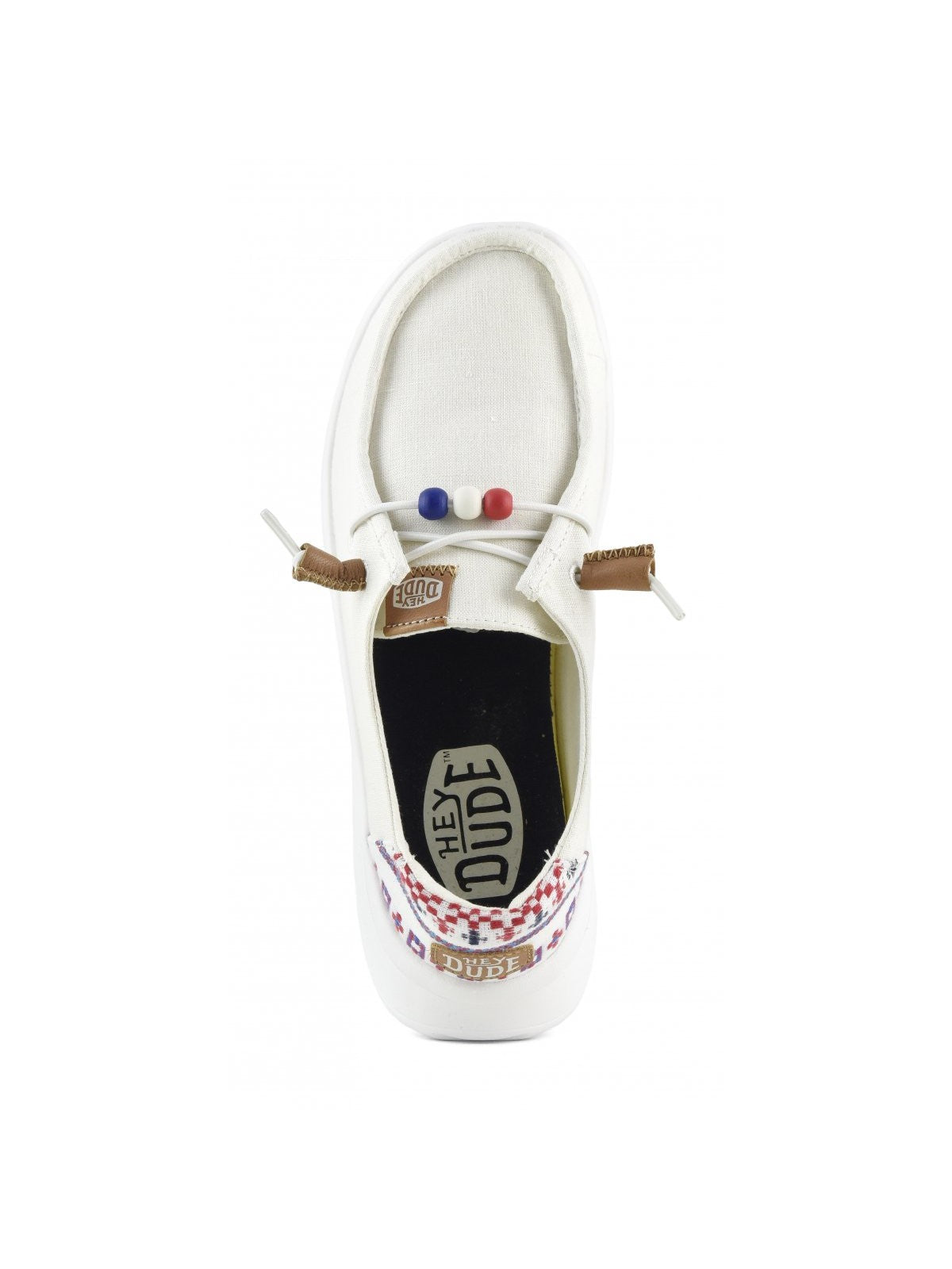 HEY DUDE Mocassins Femme Wendy Peak Baja Stripe HD.40739 100 Blanc