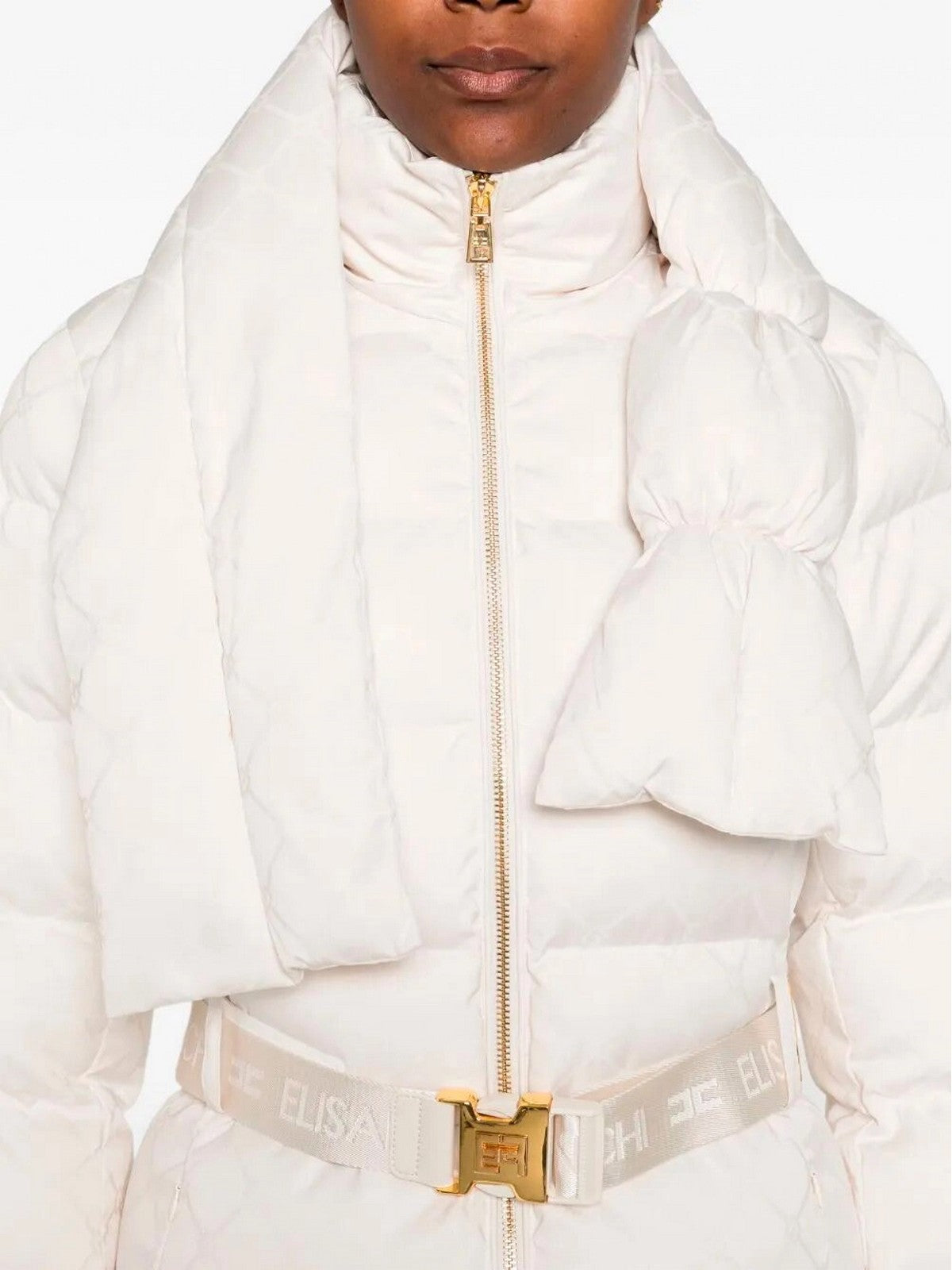 ELISABETTA FRANCHI Chaqueta down femenina PI83D56E2 DZ9 Leche