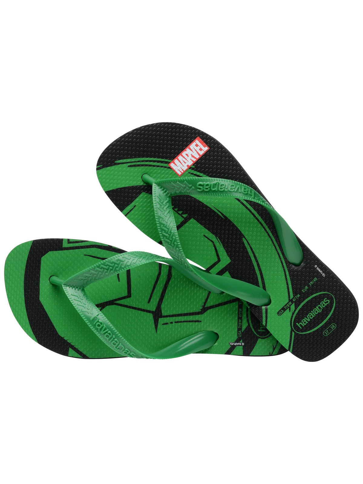 HAVAIANAS Tongs pour hommes Hav. Haut Marvel Logomania 4146953.5579 Noir