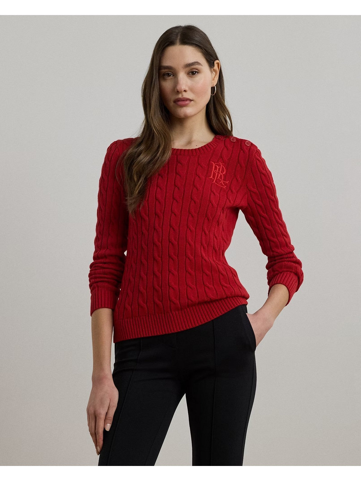 LAUREN RALPH LAUREN Maglione Donna MONTIVA-LONG SLEEVE-PULLOVER 200932223 009 MADISON RED