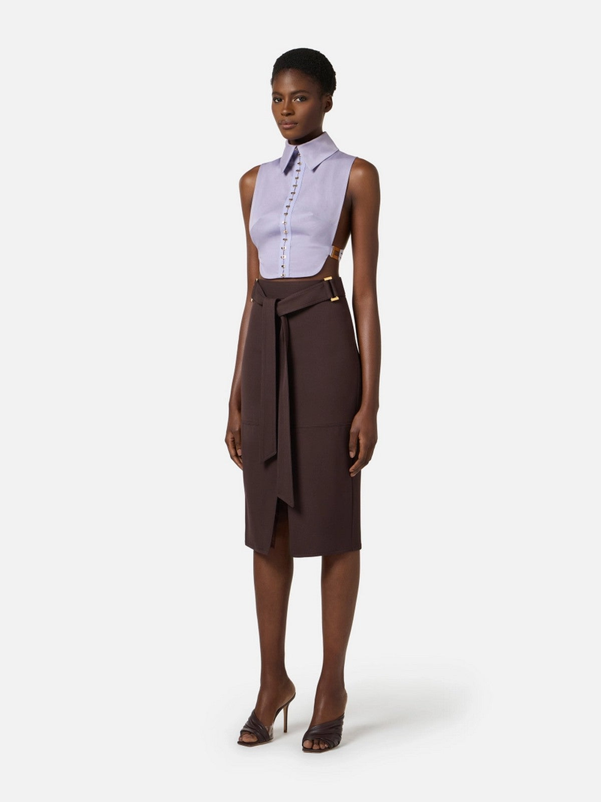 ELISABETTA FRANCHI Gonna Donna  GO17361E2 644 CACAO