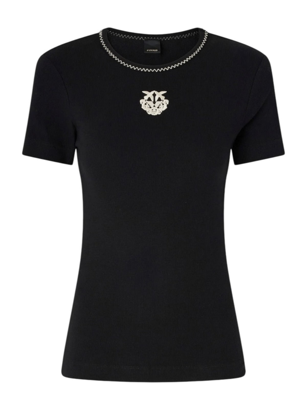 PINKO T-shirt Donna BRUGHERIO T-SHIRT COSTINA LOGO 106815-A3AL Z99 NERO LIMOUSINE