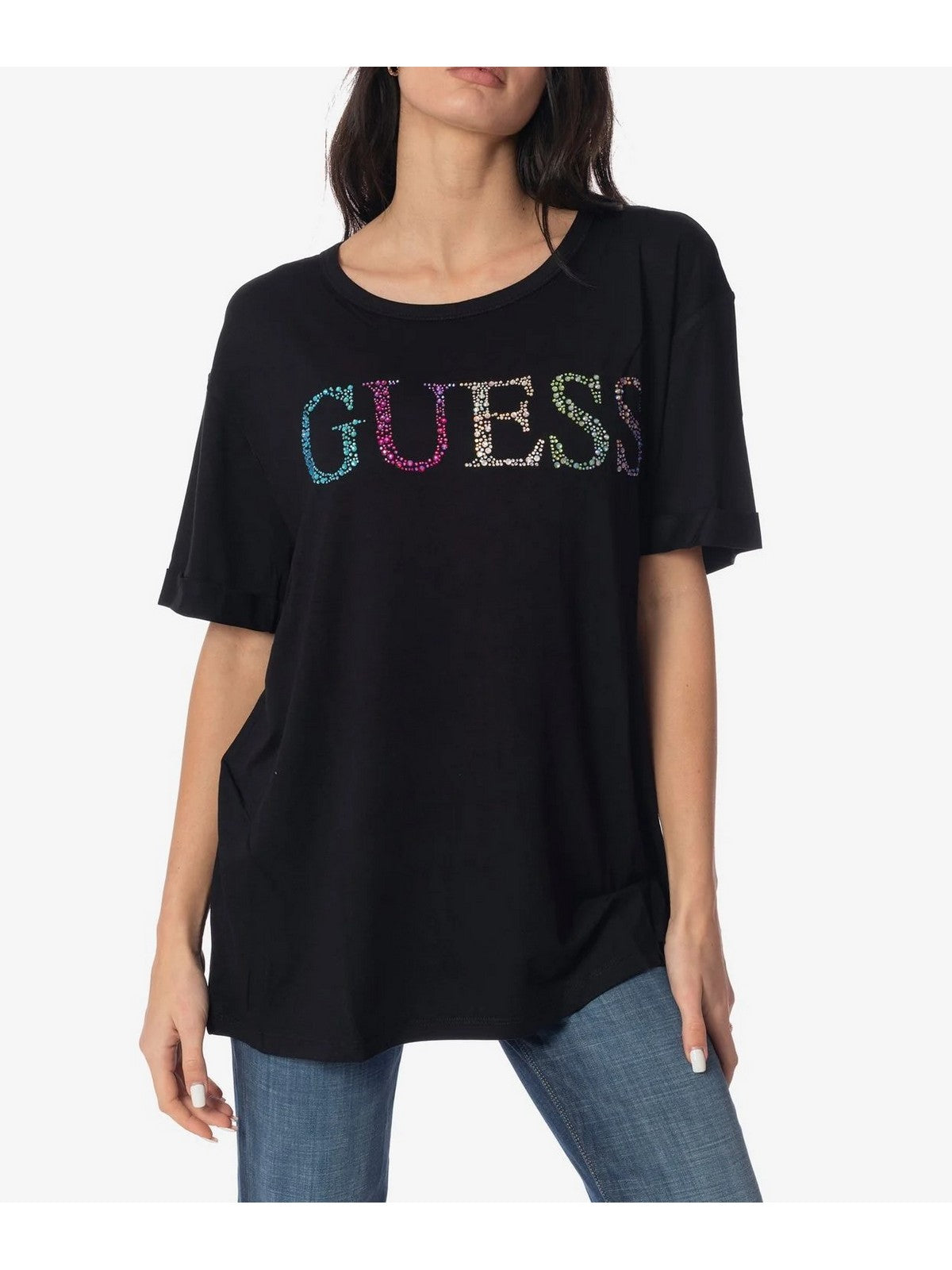 GUESS BEACHWEAR T-shirts et polos pour femmes t-shirt E4GI02 K68D2 JBLK Noir