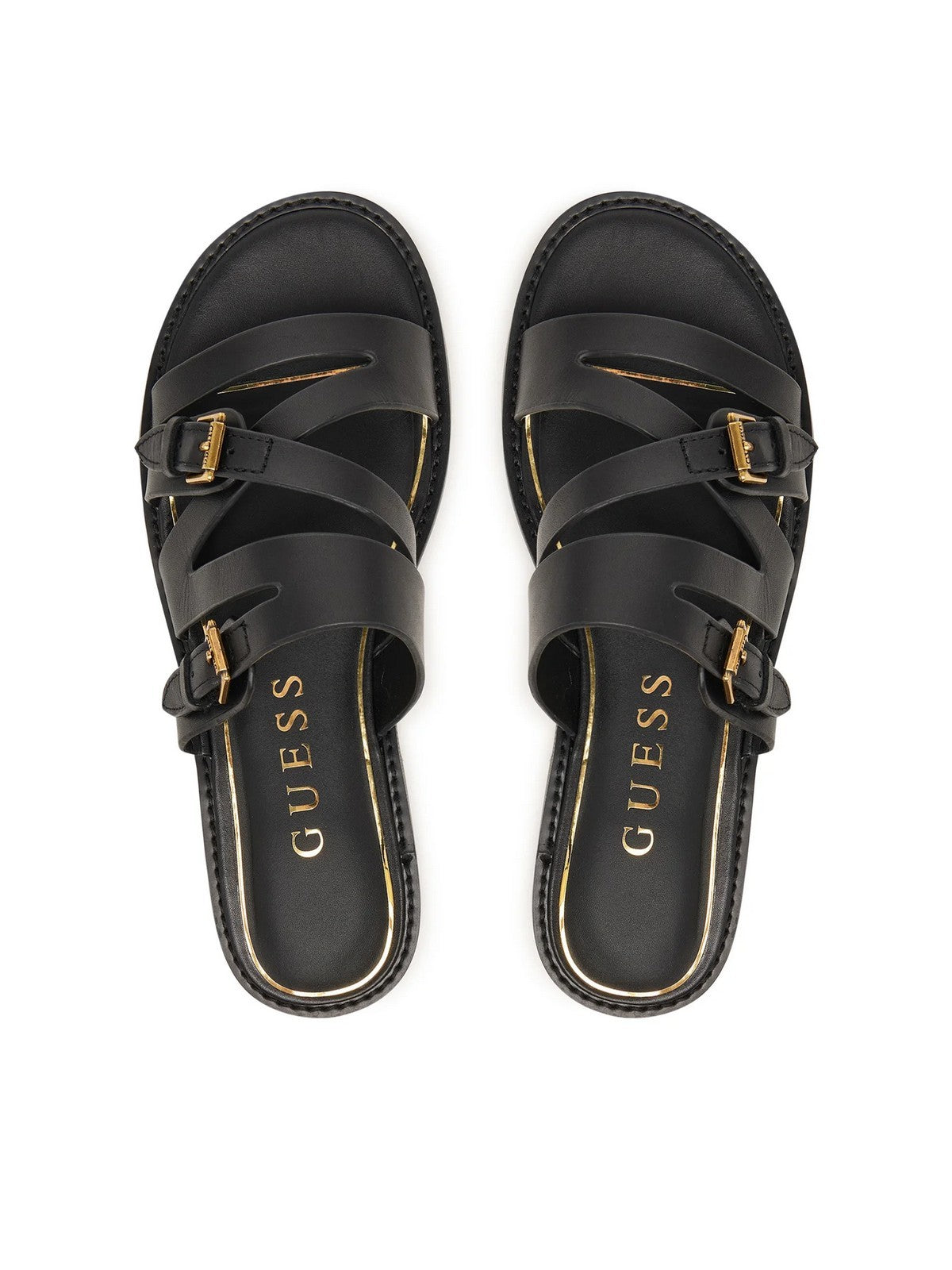 GUESS Sandalo Donna GRAYDEN FLJGRY LEA03 BLACK BLACK
