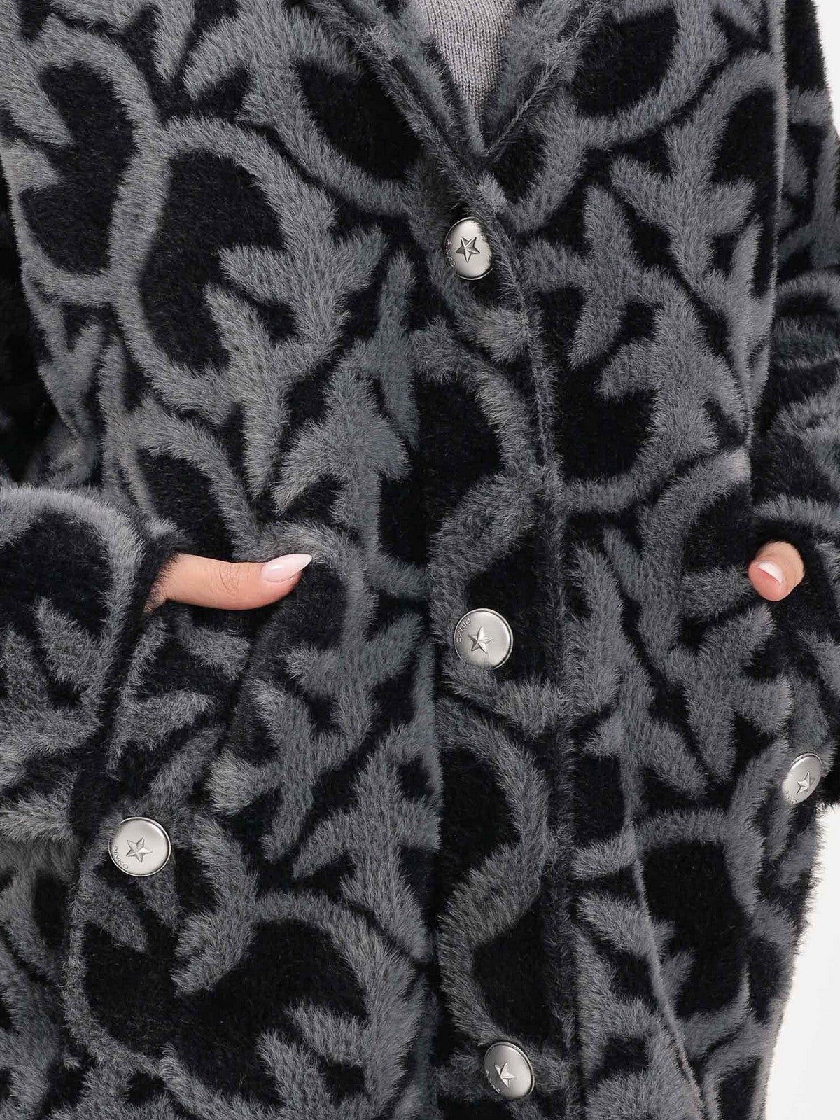 PINKO Cappotto Donna ZANTE CAPPOTTO 105415-A2WY IZ9 GRIGIO/NERO