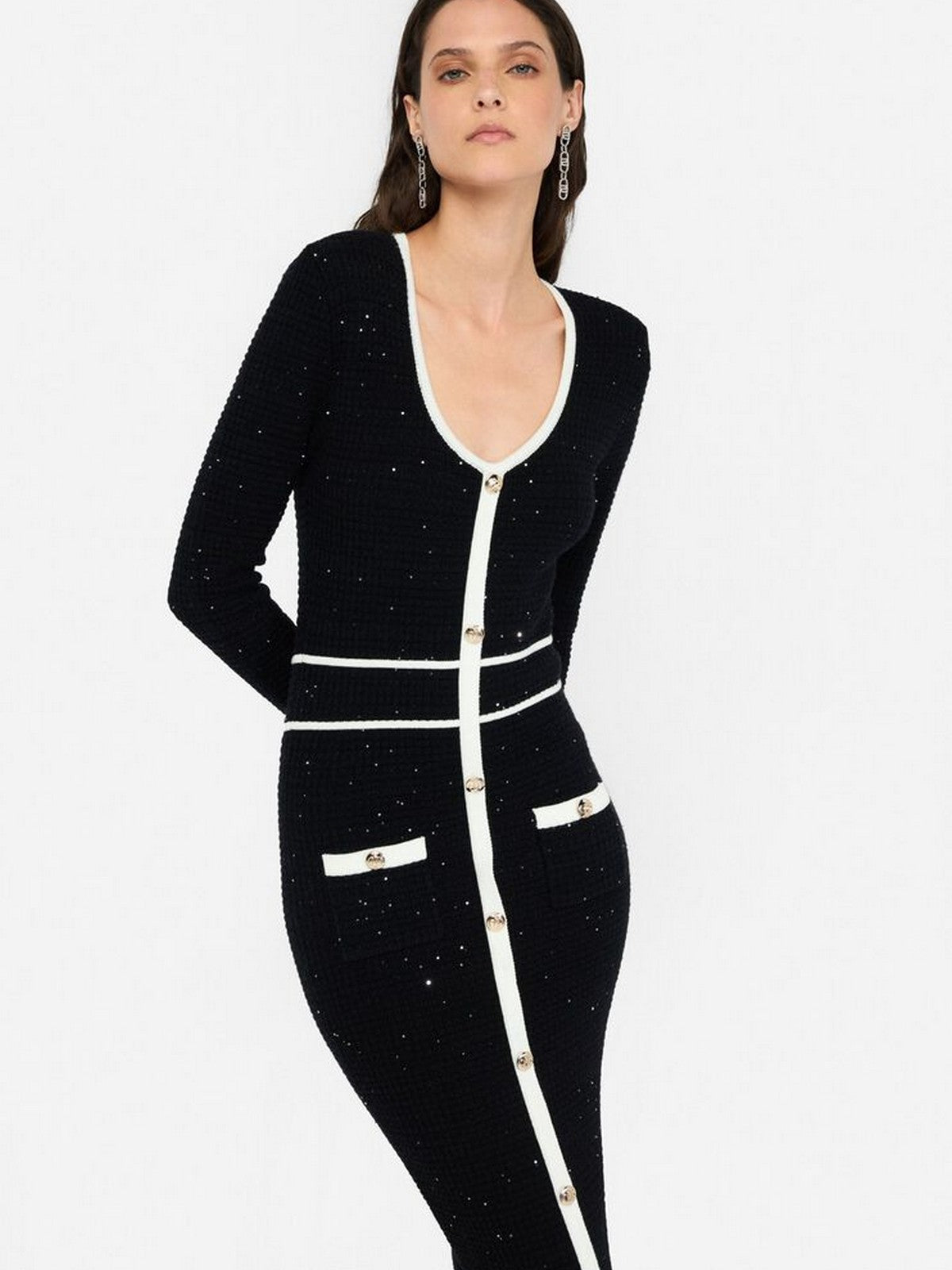 LIU JO BLACK Abito Donna  CF5132MS18F 03862 Nero/latte