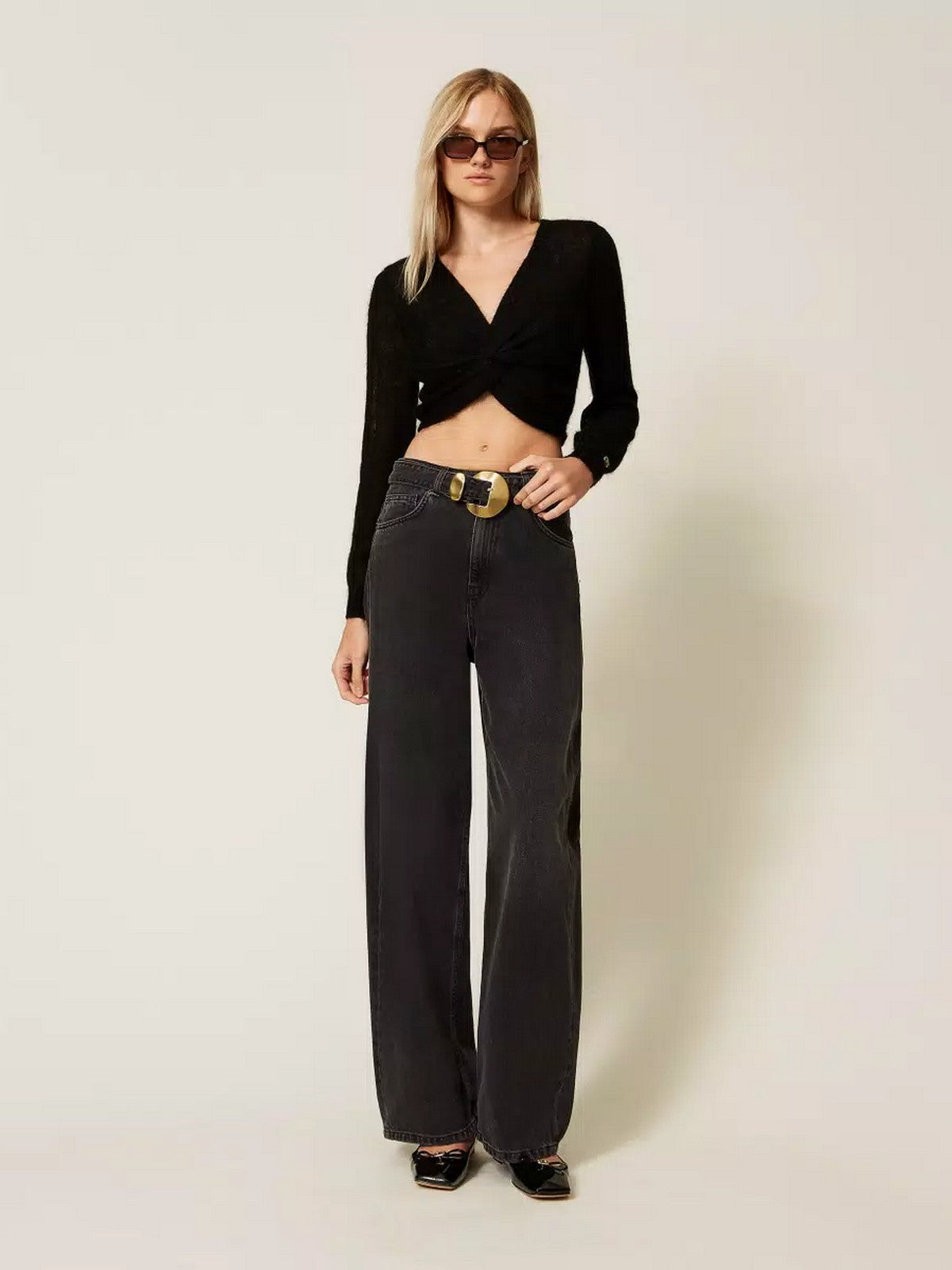 TWINSET Maglia Donna LIGHT MIX MOHAIR STITCHES 252TP3525 00006 Nero