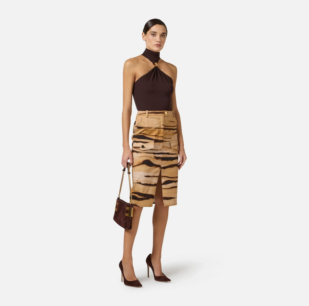 ELISABETTA FRANCHI Body Donna  BO01761E2 EV9 DARK CHOCOLATE