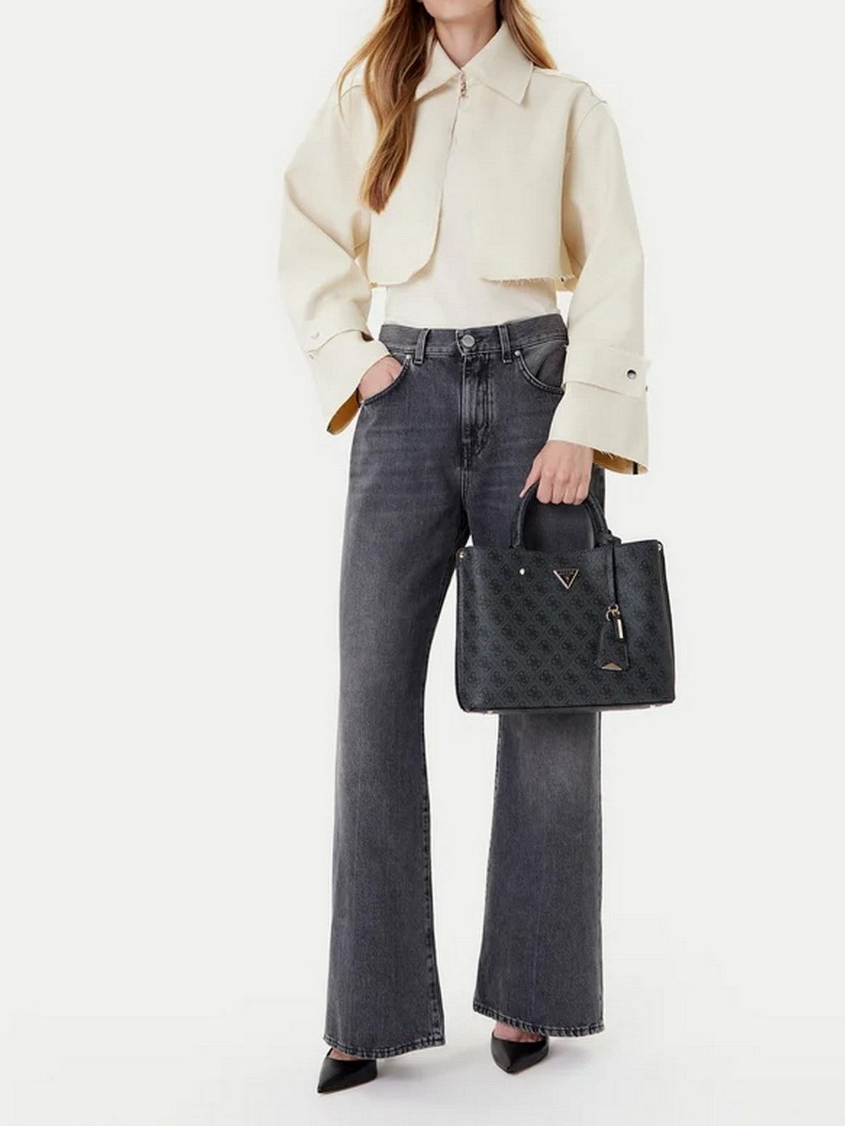 GUESS Borsa Donna MERIDIAN II GIRLFRIEND SATCHEL HWSG69 74060 CLO COAL LOGO