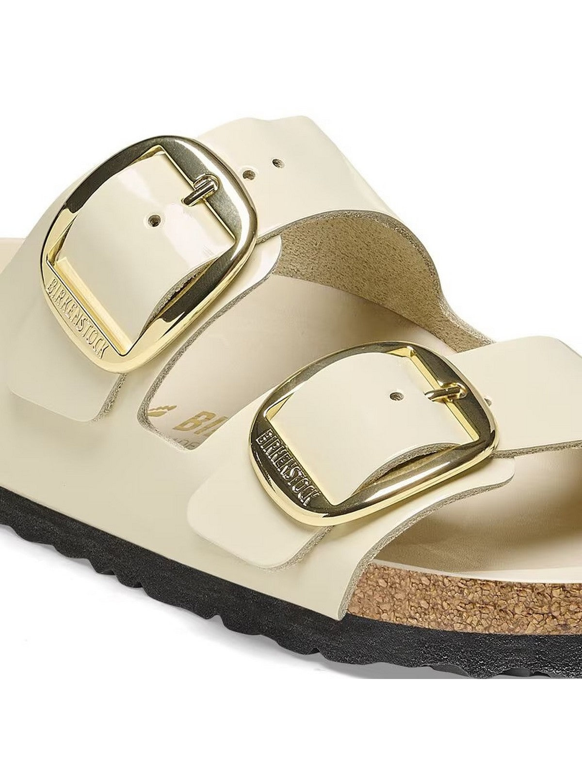 BIRKENSTOCK Sandalo Donna Arizona Big Buckle shine ecru, Natural Leather 1026128 Beige
