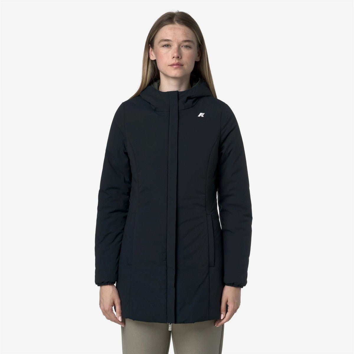 K-WAY Women's Jacket DENISE ST WARM DOUBLE K6128UW AF0 GREEN BLACKISH-BLUE DEPTH