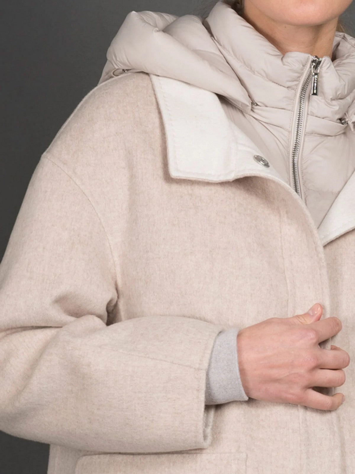 MOORER Piumino Donna NATISHA-CWB MODGI100980 TEPAG25 SABBIA/ANGORA