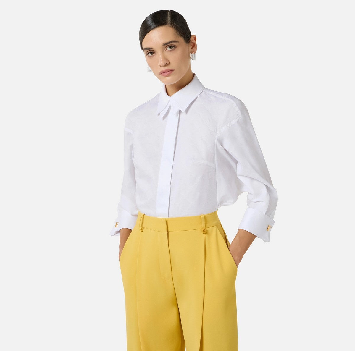 ELISABETTA FRANCHI Camicia Donna  CA14161E2 100 Bianco