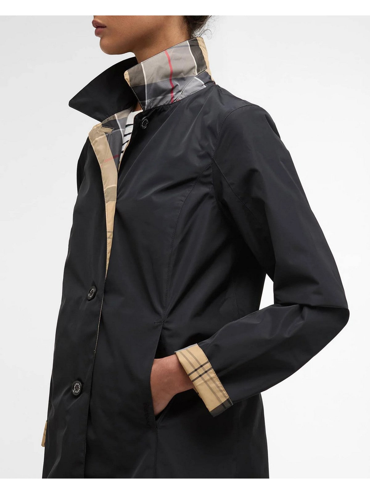 BARBOUR Giubbino Donna BABBITY SHOWERPROOF LSP0233 BK11 BLACK/DRESS TARTAN