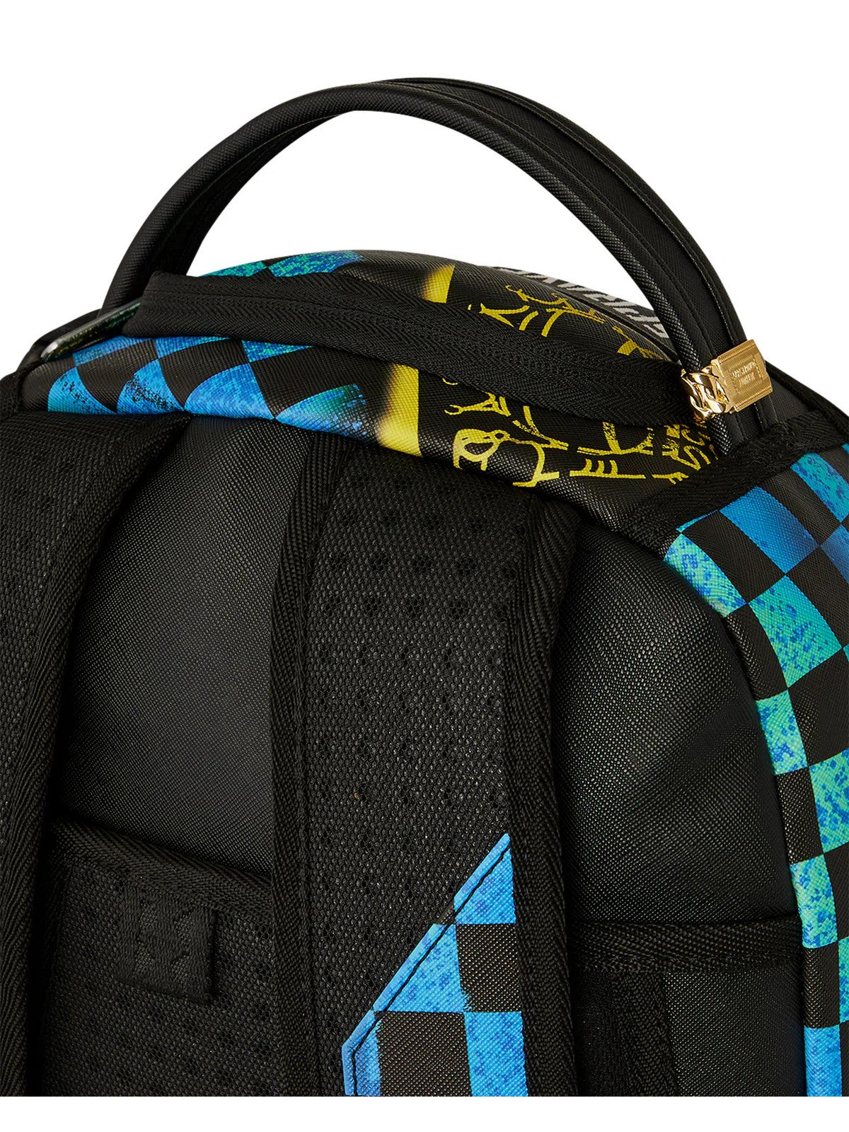 SPRAYGROUND Zaino Uomo SHARK CENTRAL STENCILS- BLACK DLXSV BACKPACK 910B7620NSZ Nero gioboutiqueweb