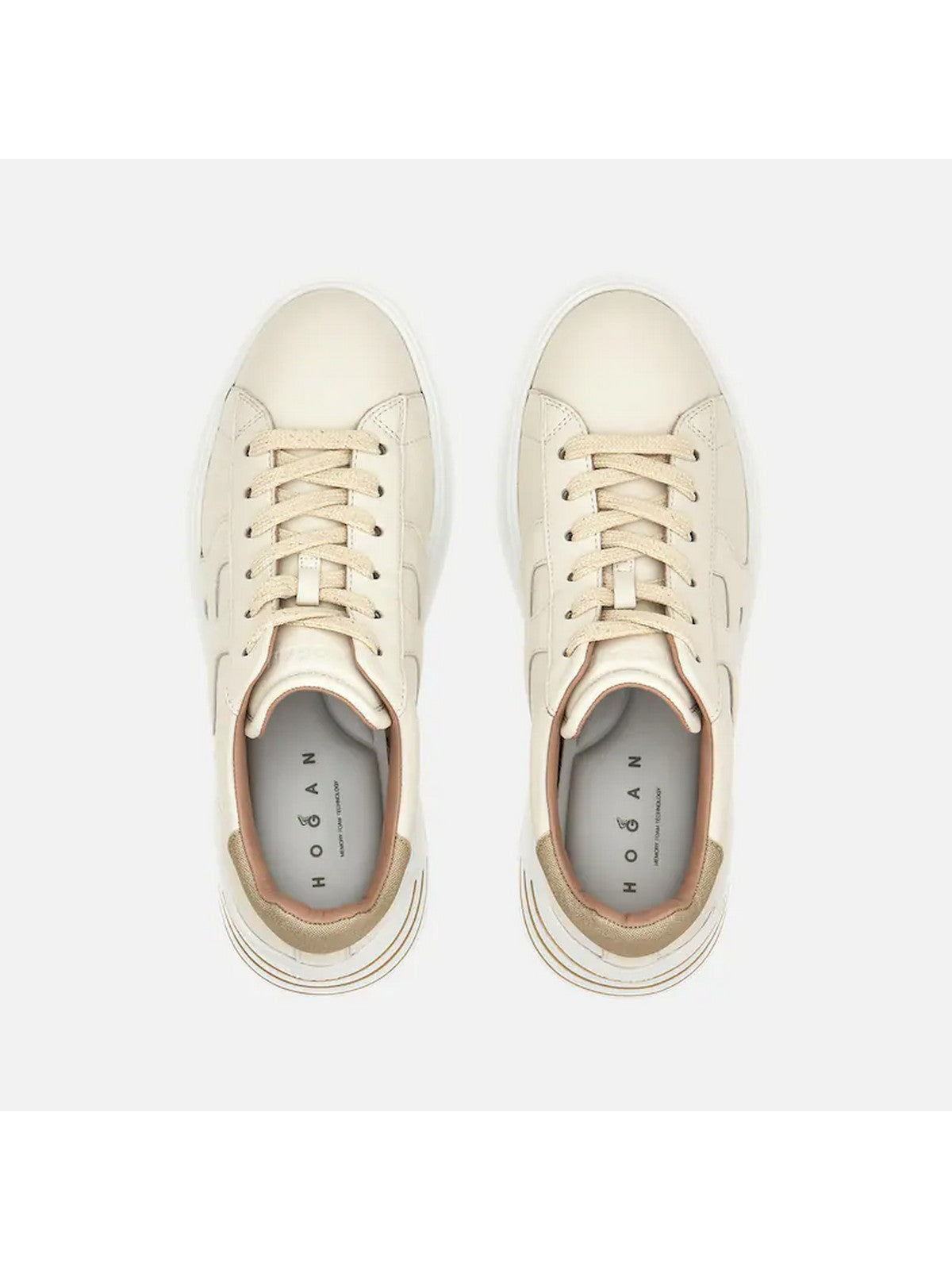 HOGAN Sneaker Donna  HXW5640DN61RCB367T B013(YOGURT)+G210(ORO PALLIDO)