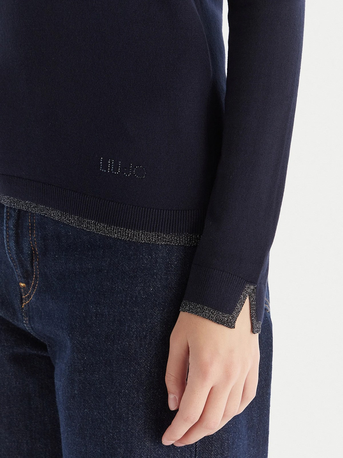 LIU JO WHITE Maglione dolcevita Donna  MF5229MS49I 93932 Navel blue