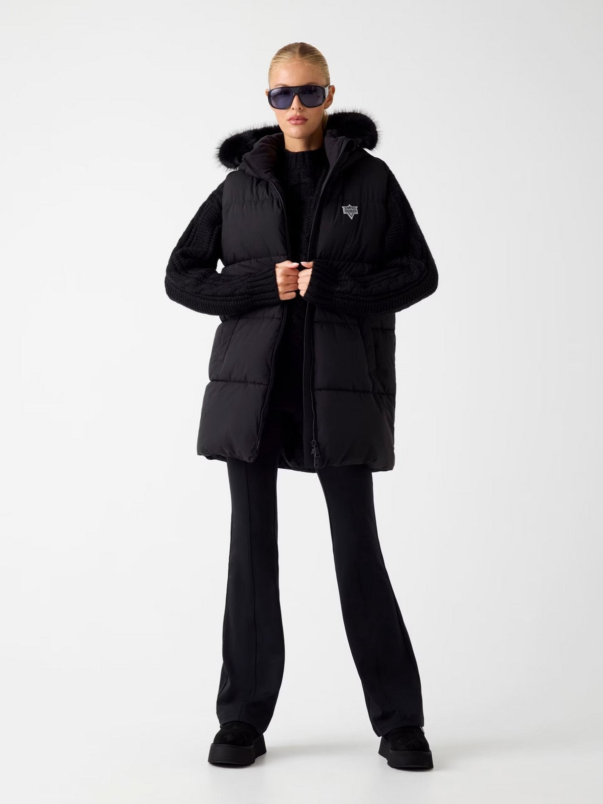 GUESS Gilet Donna KATRINA SKI HOODY VEST W5BL81 W3282 JBLK Jet Black A996