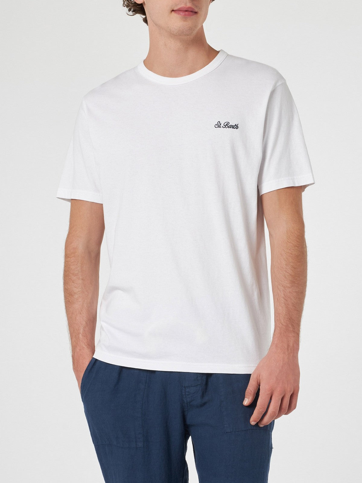 Camiseta MC2 Saint Barth y Dut para hombres con 00398f blanco