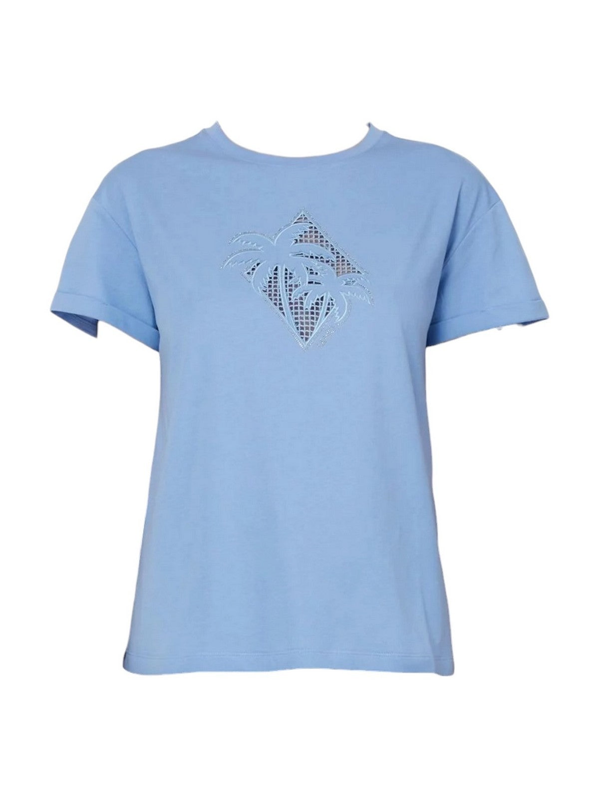 LIU JO WHITE T-shirt Donna  WA6413JS904 P9318 Br.blu wave palma j