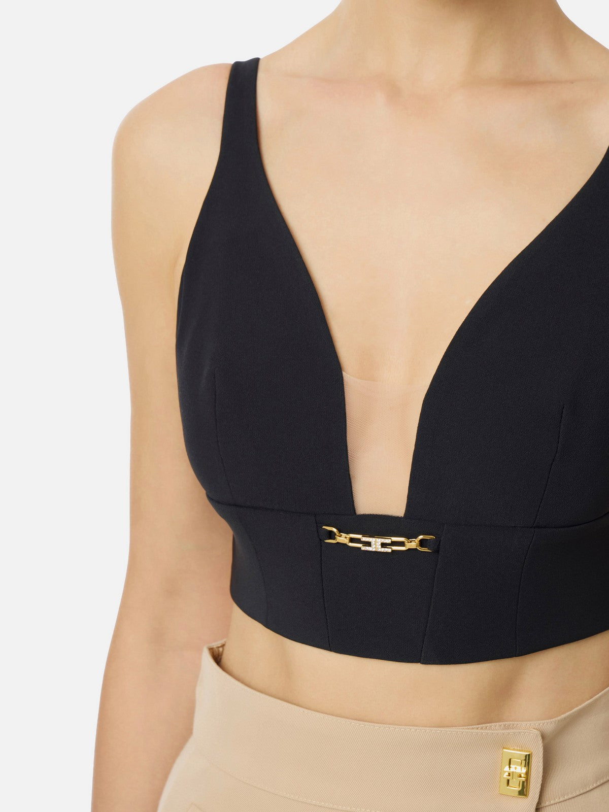 ELISABETTA FRANCHI Top Donna  TO04857E2 110 Nero