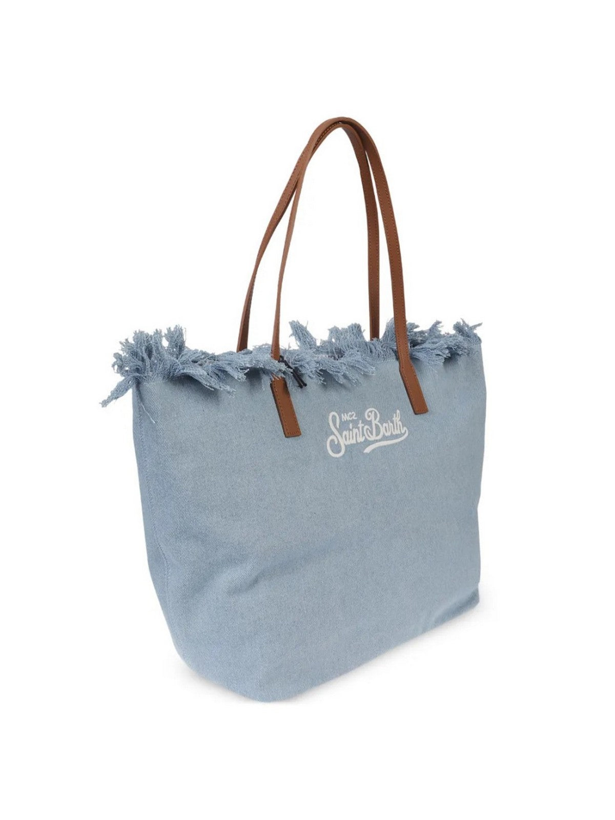MC2 SAINT BARTH Borsa Donna  CITY BAG FRINGE 01759L DENIM LIGHT EMB