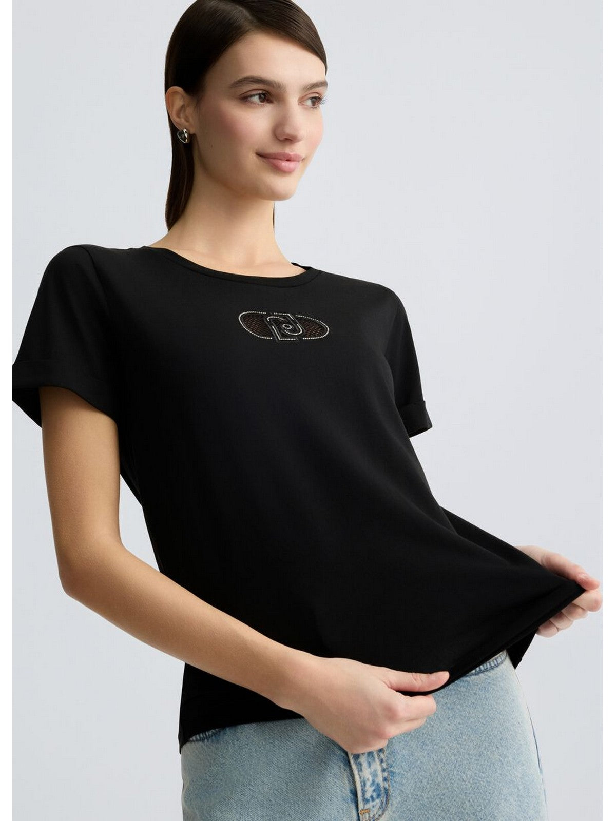 LIU JO SPORT T-shirt Donna  TA5180JS923 M9308 Nero/LJ holed gioboutiqueweb