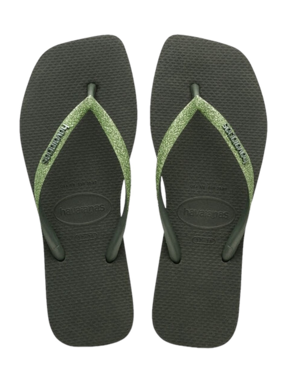 Havaianas Flip Flops Woman Hav. Square Glitter 4148102.4896 Zielony