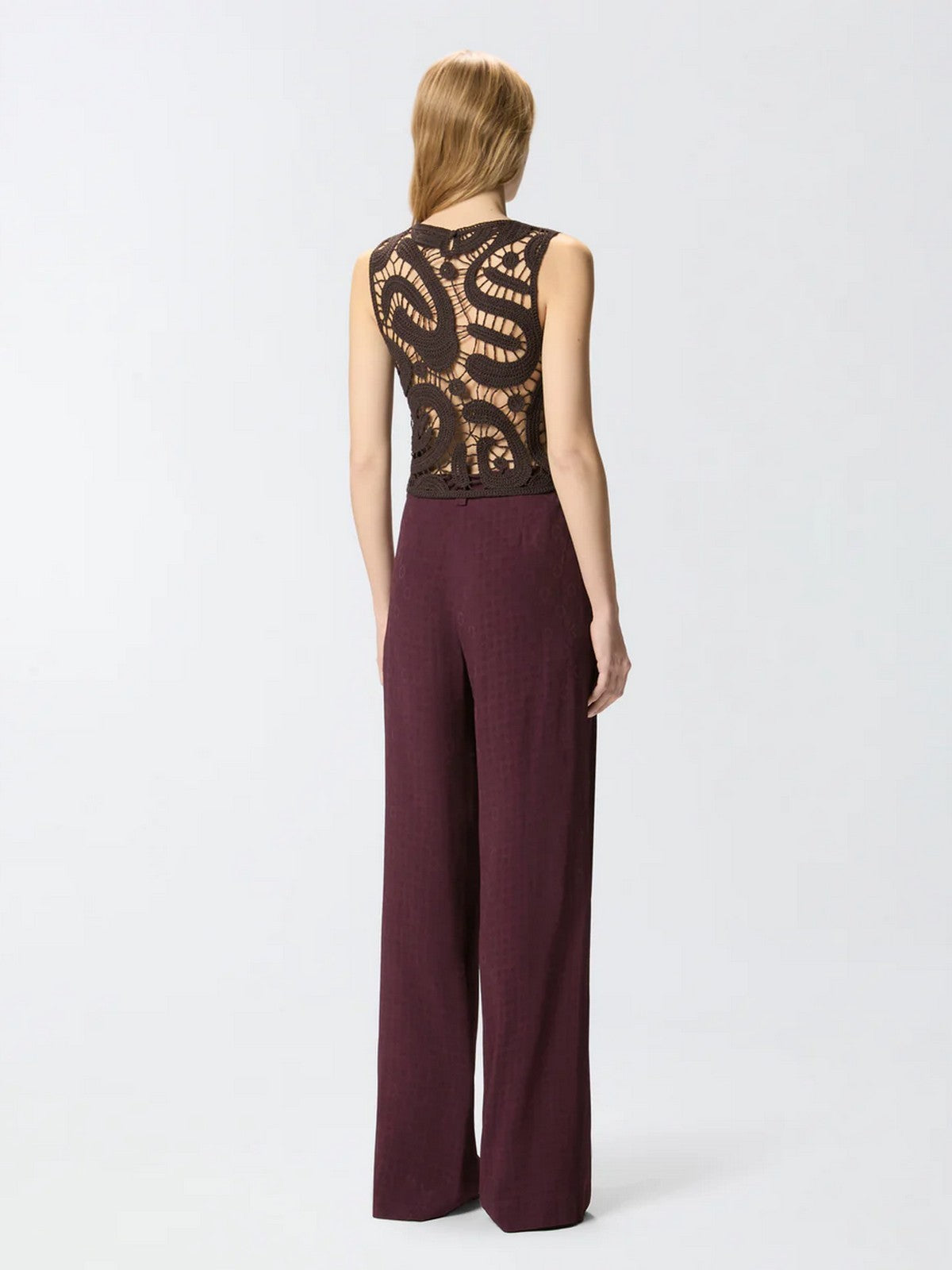 PINKO Top Donna ERUZIONE TOP CROCHET GEOMETRIC 106438-A354 M05 MARRONE JAVA