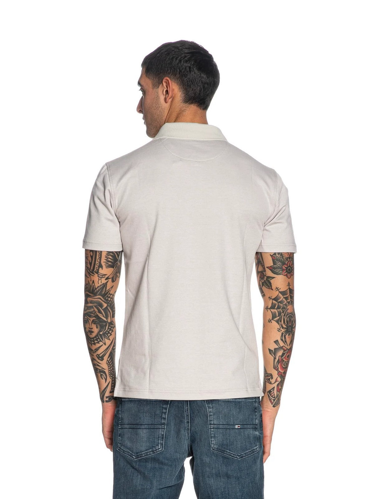 GUESS Polo Uomo SMALL TRIANGLE YD SS POLO M5RP02 KCLR2 FJ6A CLOUD WHITE YARN DYE gioboutiqueweb