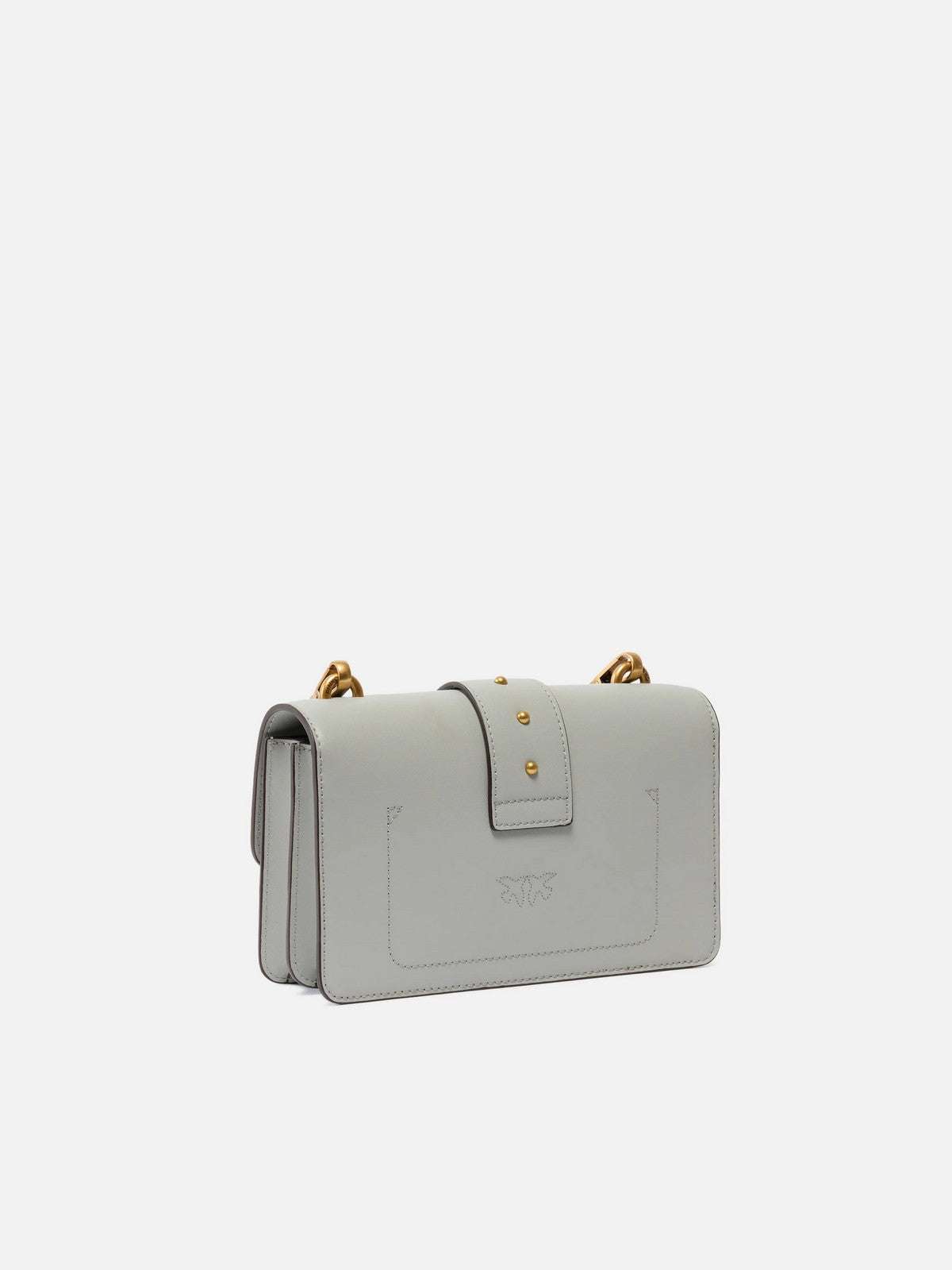PINKO Borsa Donna LOVE ONE MINI ST. CL VITELLO S 105856-A0F1 K32Q GRIGIO PERLA-ANTIQUE GOLD