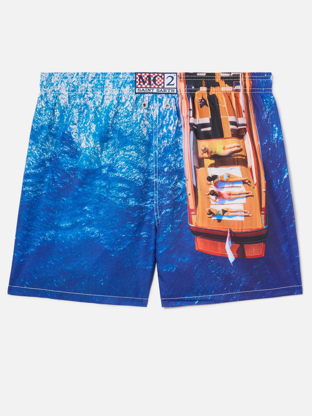 MC2 SAINT BARTH Costume da bagno Uomo  GUSTAVIA PLACED PRINT 08217L RD BOAT VINTAGE LIFE 61