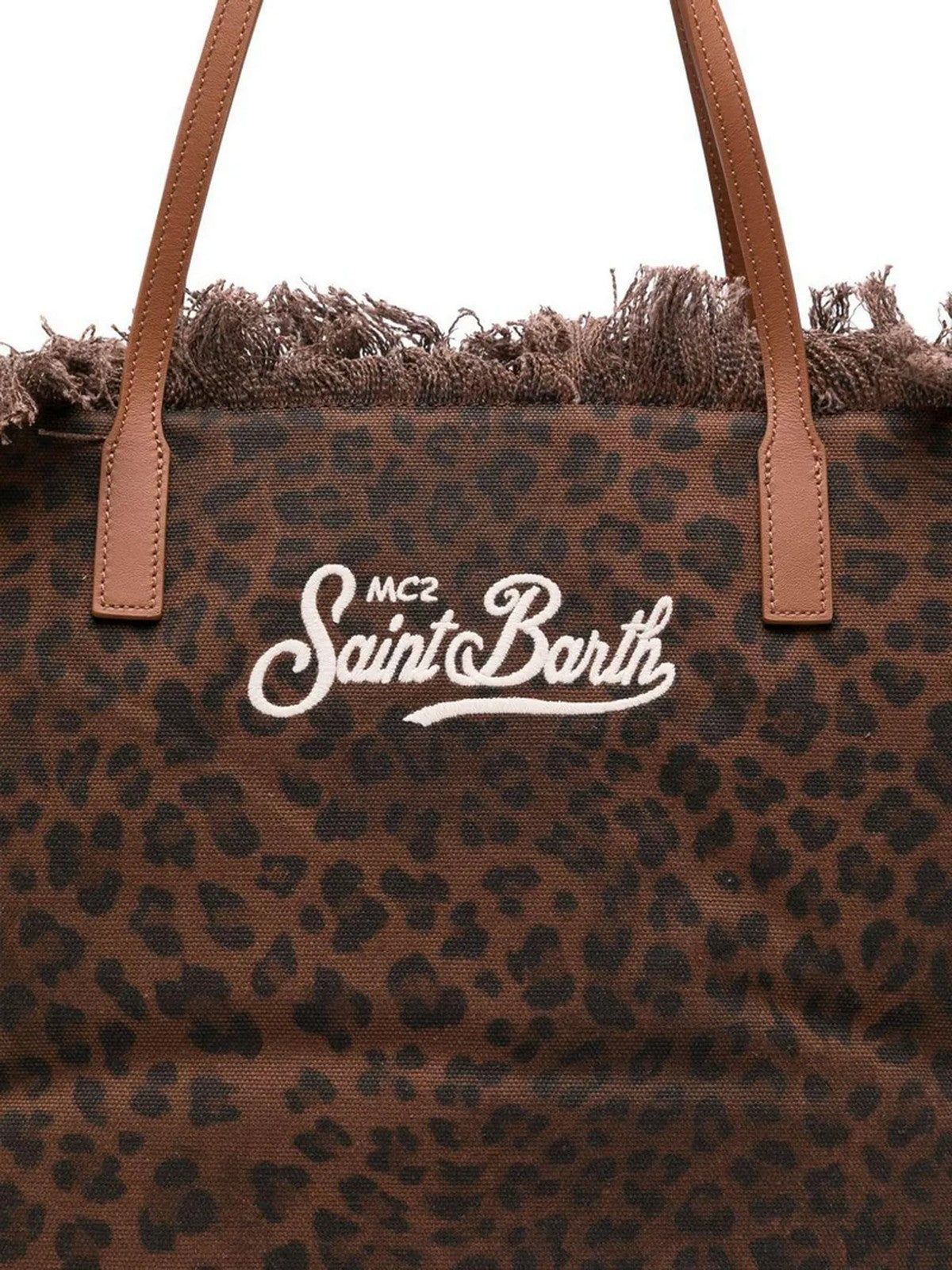MC2 SAINT BARTH Borsa Donna  CITY BAG FRINGE 00588L CANVAS DARK LEOPARD 18 EMB