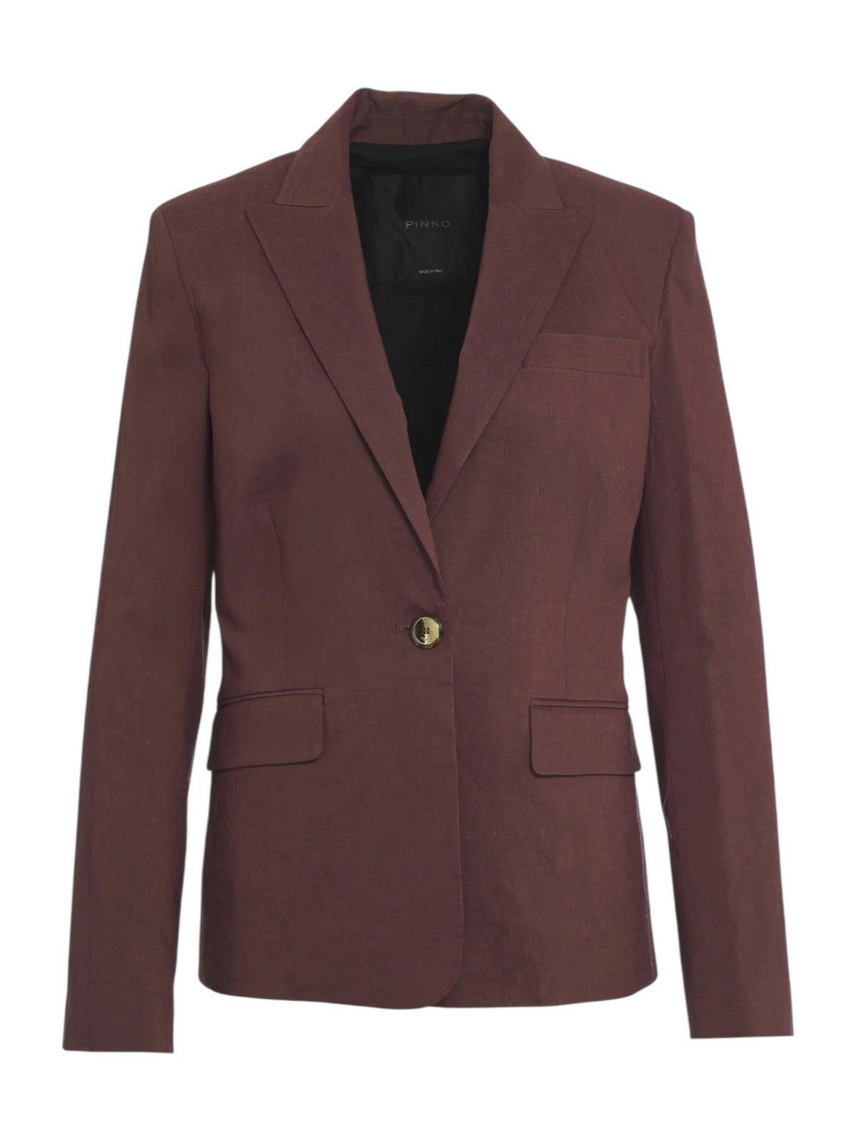 PINKO Giacca Donna FREDA GIACCA LINO STRETCH 106597-A34I L78 MARRONE TERRA X PIANTE