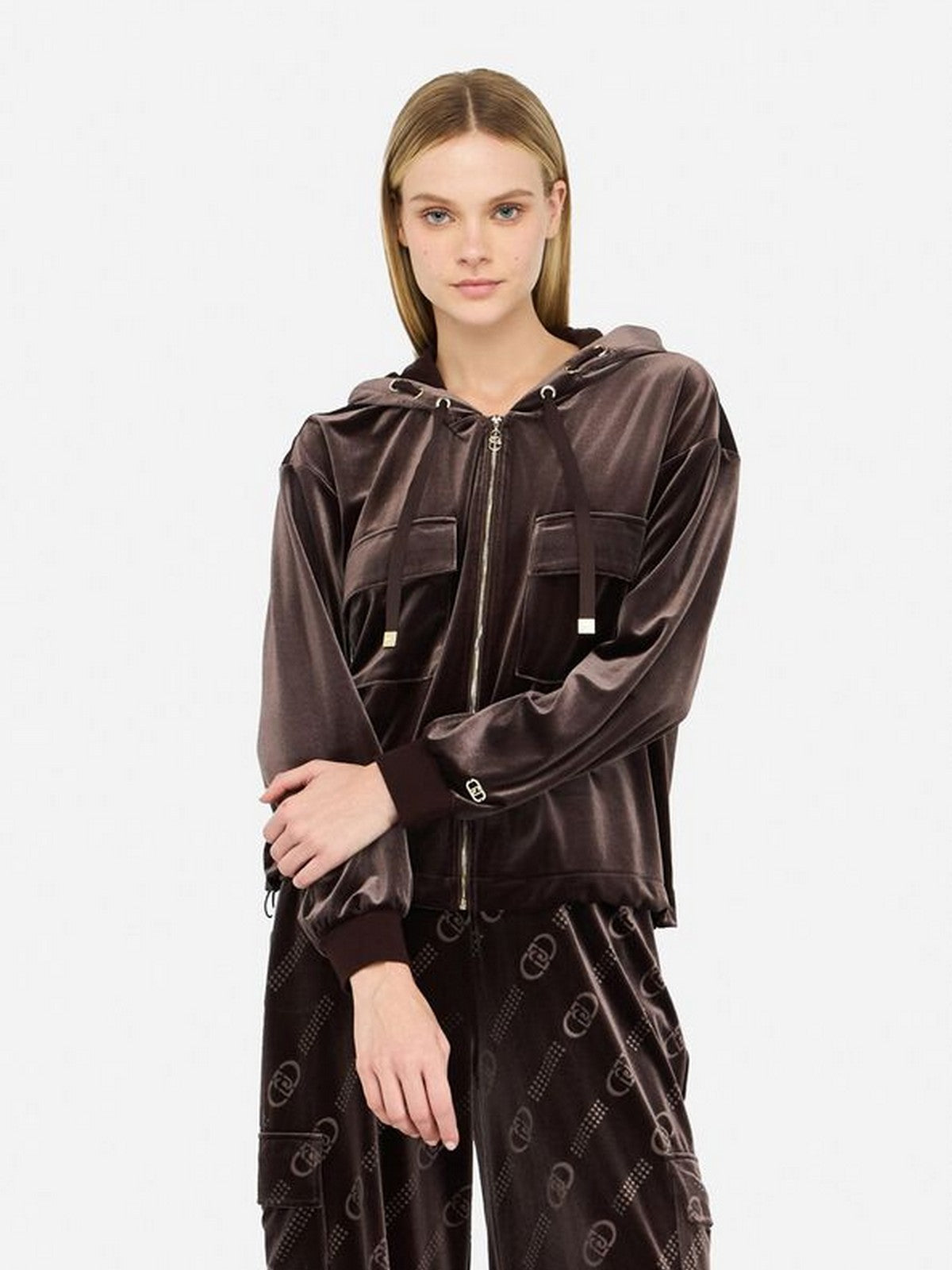 LIU JO SPORT Felpa Donna  TF5108J4955 90915 CIOCCOLATO