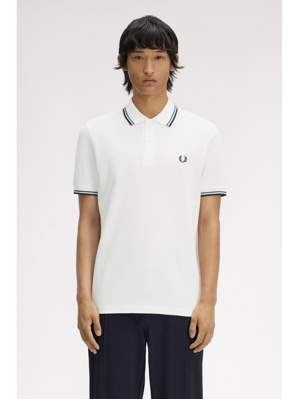 FRED PERRY Polo Uomo  FP-M3600P 02C SNOWWHT/SGRN/NVY