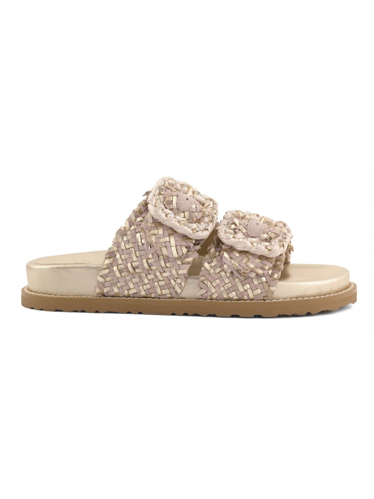 Coral Blue Ciabatta Donna Woven leather sandal - CB.K226.01 GOL